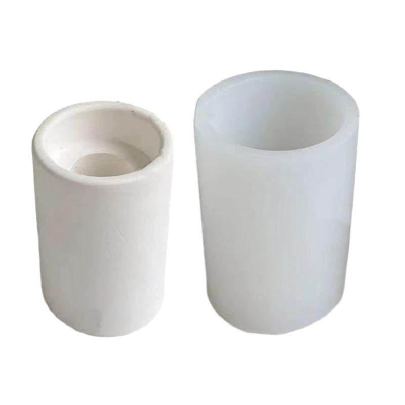 DIY Cylindrical Candlestick Mould Non Stick Candle Holder Gypsum Mold Long/Short Candlesticks Silicone Mold Home Decors