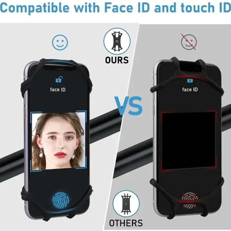 360 Rotatable Mobile Phone Bicycle Motorcycle Holder Bike Safe Bracket Silicone Support Silicone Pull Type For All Phone Stand