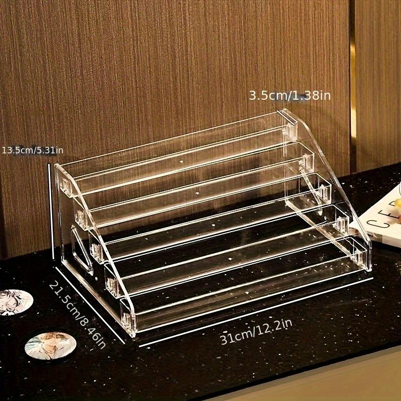 1pc Acrylic Display Stand, Transparent Five-Tier Storage Box, Step Display Rack, Multi-Functional Cosmetic Lipstick Organizer