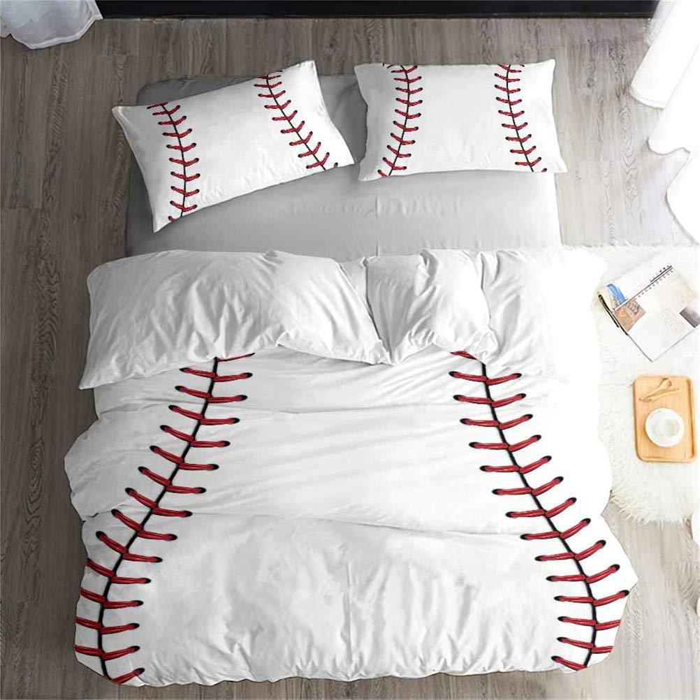 Baseball Three-Piece Quilt Cover Digital Printing Bedding Set Bed Cover