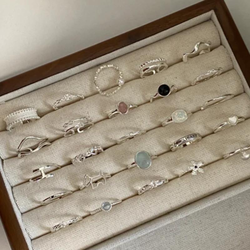 Sterling 925 Chic Silver Ring With Sparkly Zirconia Stones For Unique Womens Accessories