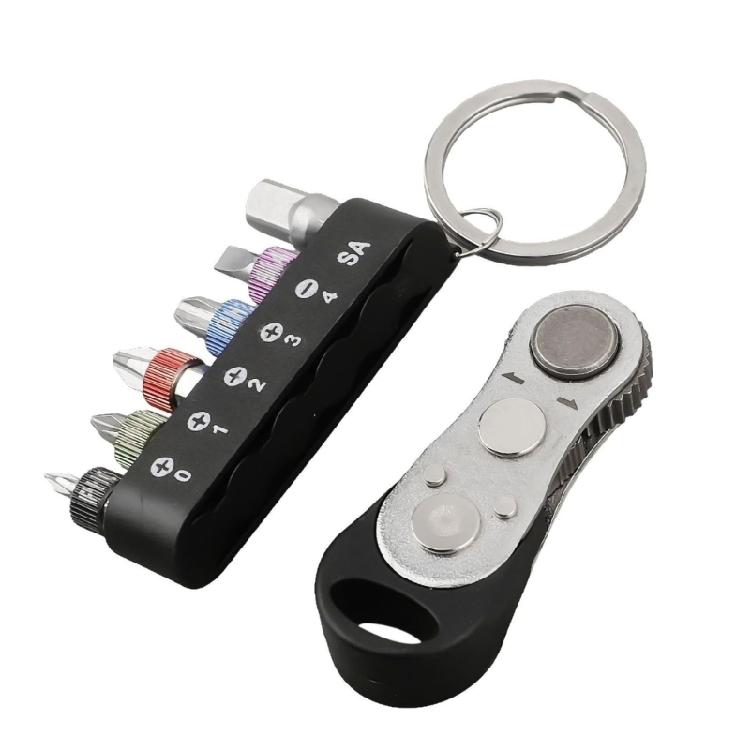 

Mini Ratchet Screwdriver With Multiple Bit Set Heavy Duty Steel Build Ergonomic Grip For Mechanics And Home Repairs чорний