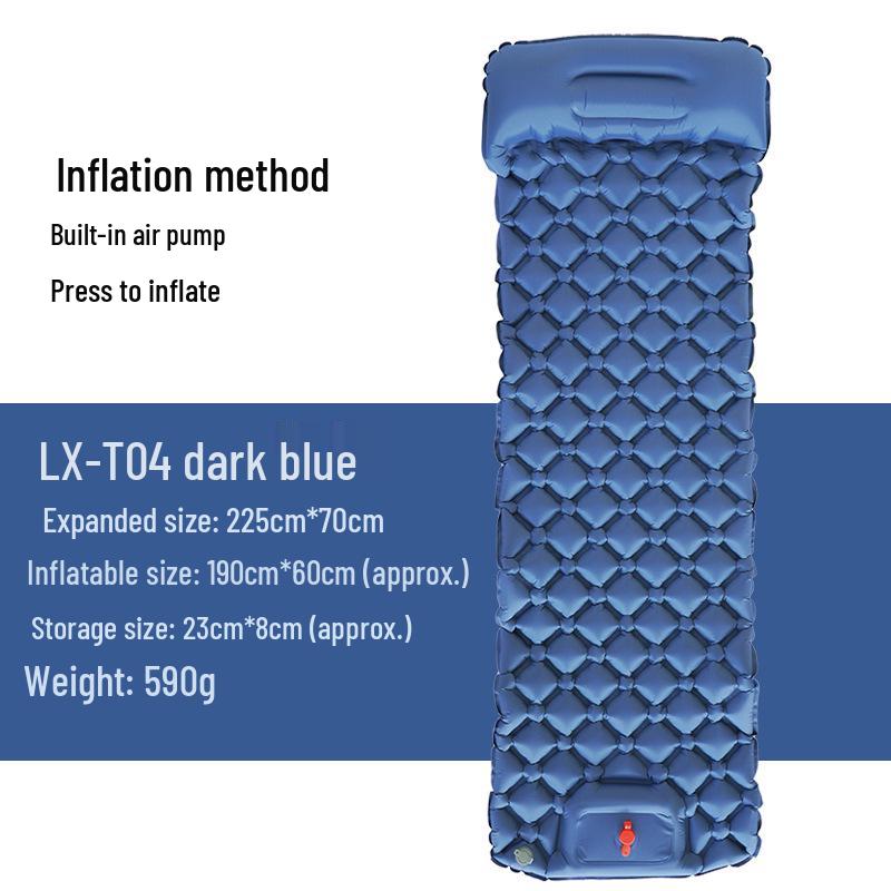 Moisture-Proof Inflatable Camping Air Mattress with Built-in Pump, 500g