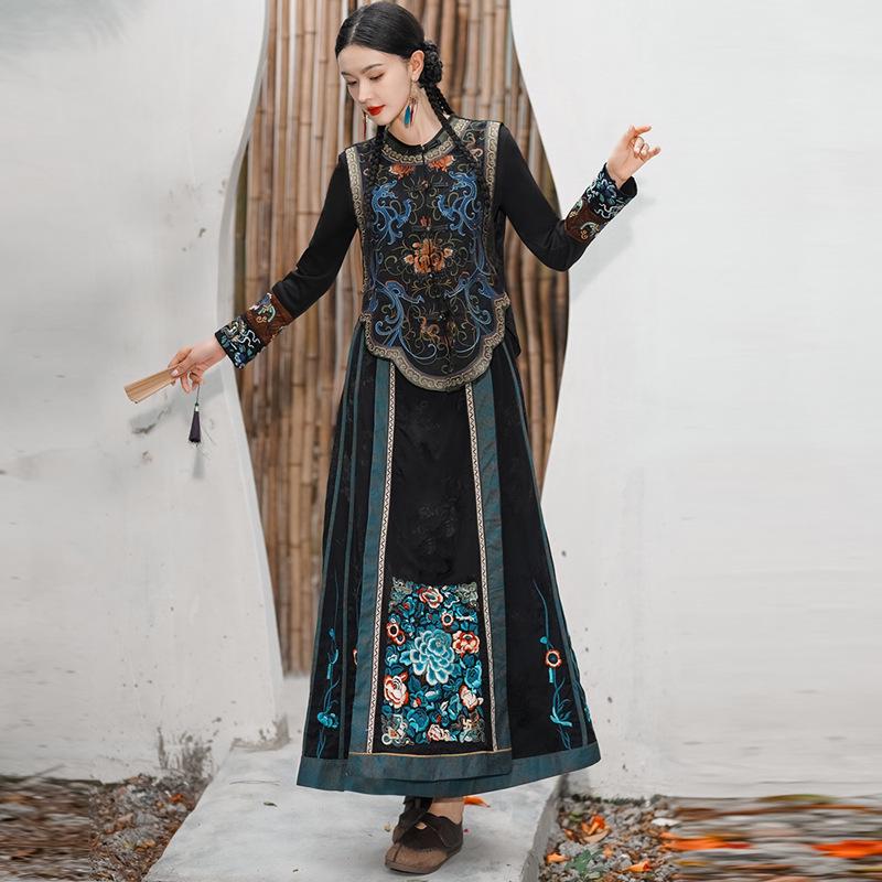 Ethnic Embroidered Chinese-Style Sleeveless Cardigan Vest