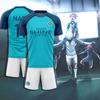 Sommer Neu Maillot Blue Lock T-Shirt Kurzes Set Anime Shine City Fußballtrikot Set