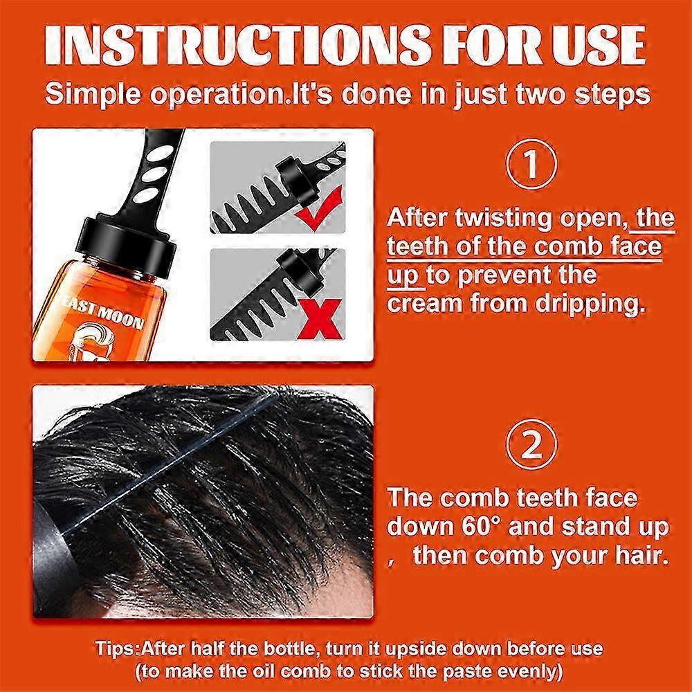 1-3X 2-In-1 Hair Wax Gel With Comb Long-lasting Fluffy Hair Men Hair Styling Gel Tool