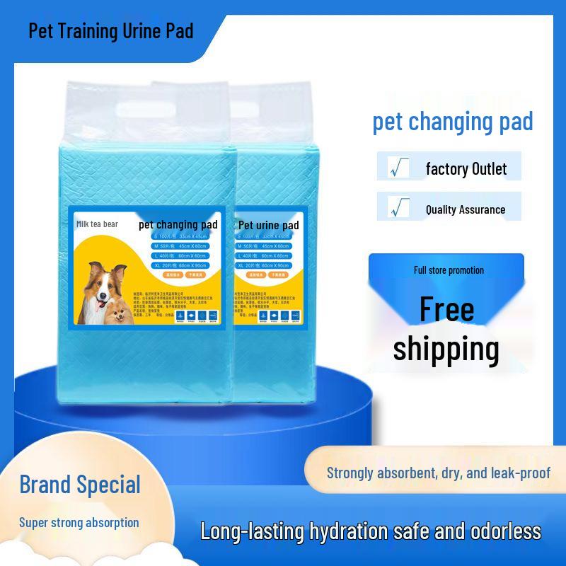 Absorbent Bamboo Charcoal Dog Pee Pads - Deodorizing Pet Diapers for Teddy, Pomeranian, Small, Medium & Large Dogs M 45*60cm 1.2KG 50 pcs