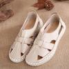 Damenschuhe aus echtem Leder für den Sommer, bequem, weiche Sohlen, rutschfeste, flache Böden, Sandalen für mittlere und ältere Menschen für Frauen und Mütter