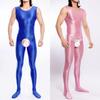 Body da uomo sottile, grande, lucido, lustroso, setoso, aderente, con cavallo aperto, tuta sexy, biancheria intima intima, abbigliamento per il sesso, body da discoteca