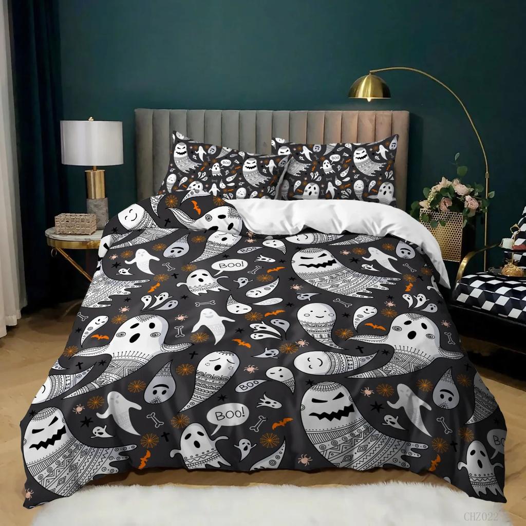Halloween Duvet Cover Queen King Cartoon Pumpkin Comforter Cover Lantern Bedding Set Microfiberghost Quilt Cover For Boys Girls