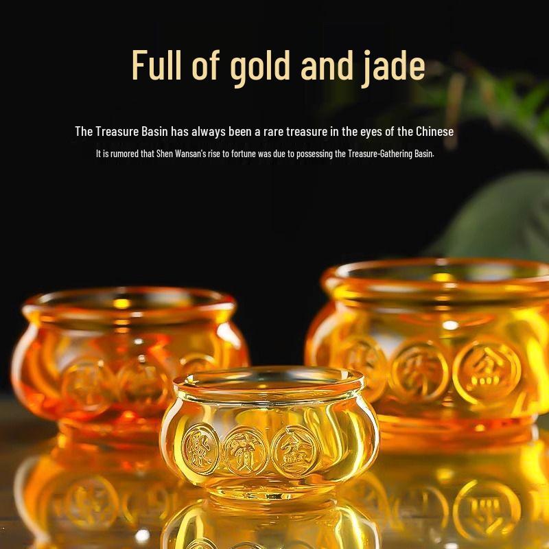 Hongjian Lucky Citrine Glass Ingot Ornament