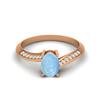 925 Sterling Silver Oval 1.28 CT Larimar Gemstone Rose Gold Plated Ring