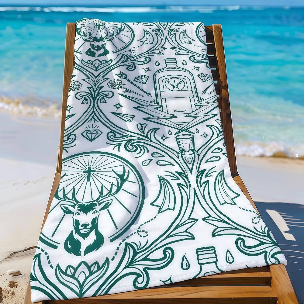 Marca J-Jagermeister-S Liqueur Digestiva Asciugamano Sportivo Asciugatura Rapida Attrezzatura da Viaggio Campeggio Resistente alla Sabbia Morbido Leggero Grande Asciugamano da Spiaggia