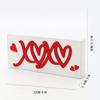 A20F-Happy Valentines Day Decorations, Kiss Valentines Sign, 2 Pieces Wooden Block Set, Valentine's Day Decor