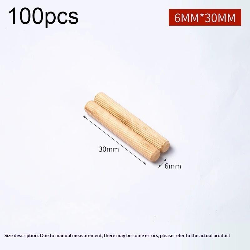 100 шт. Деревянные шканты для шкафа, ящика, круглые рифленые деревянные шканты для поделок, стержни, набор мебельной фурнитуры, деревянный шкант