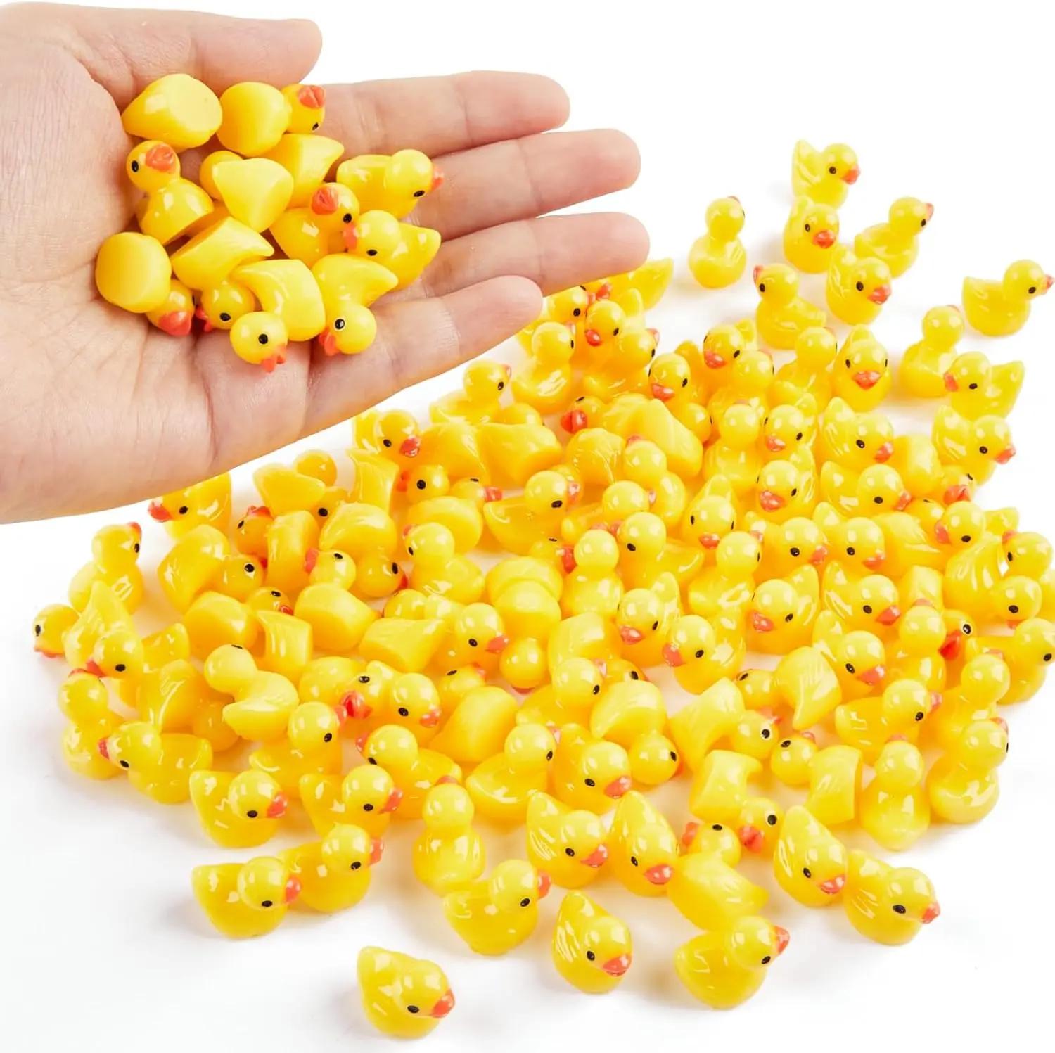 

100/50/20Pcs/set Mini Resin Ducks Tiny Duck Miniature Figures Bulk Little Duck Charms for Party, DIY Micro Landscape Decorations 20pcs жовтий
