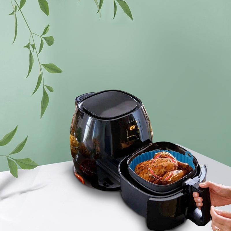3pcs/2pcs Air Fryer Silicone Pot Reusable Non-stick High Temperature Resistant Air Fryer Liner