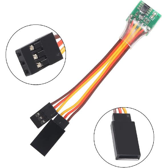 5pcs Servo Signal Reverser Rotation Inverter 5.0-6.0v Steering Gear Reverser for JR Futaba Aircraft Airplane Steering Gear and Any Servos (A)