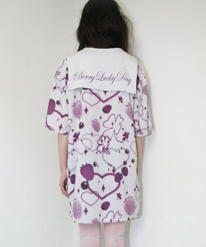 NOFFICIALNOFFICE Sailor Berry Lucky Tea Dress Light Gray