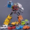 YUEXING  6 IN 1 New Transformation Movie Toys Devastator Anime Predaking Action Figure Robot Car Vehicle Dinosaur Model Boy Kids