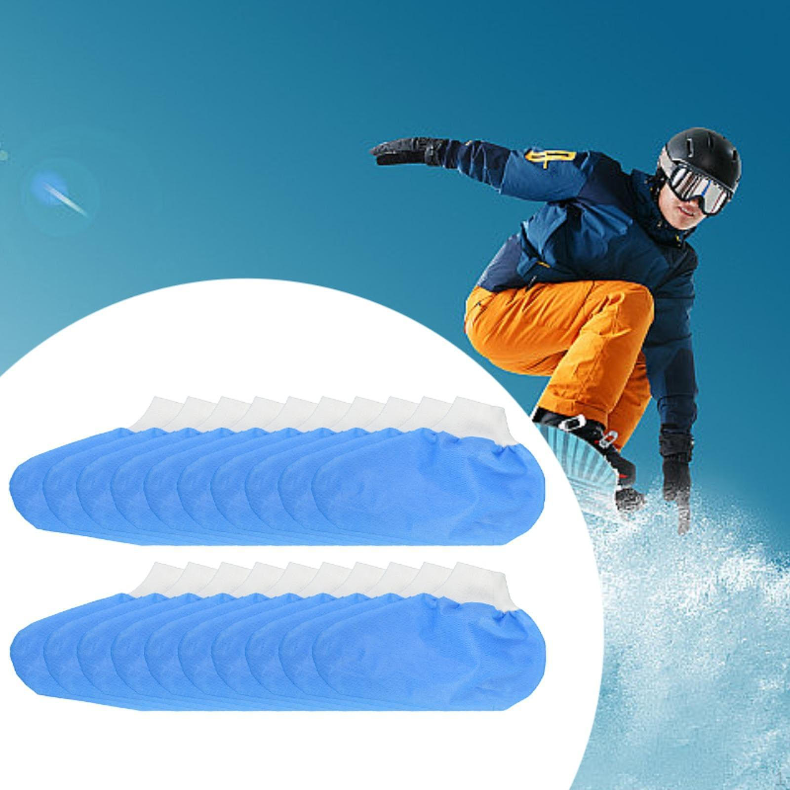 

10 Pairs Disposable Ski Foot Covers Protection for Travel Beauty Salon Women синій