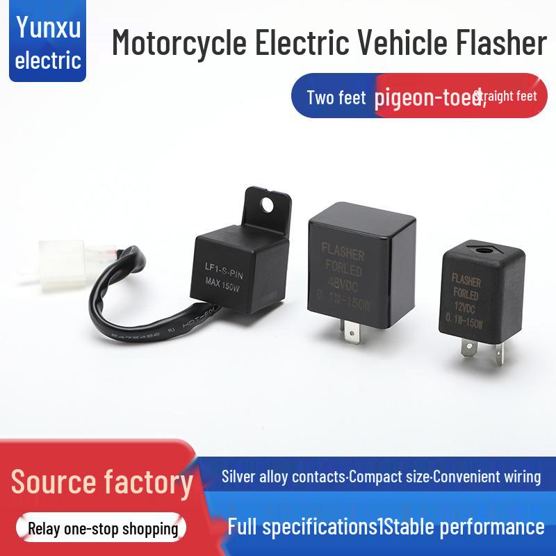 Motorcycle 12V/24V-72V Two-Pin Electric Vehicle Turn Signal Relay.
