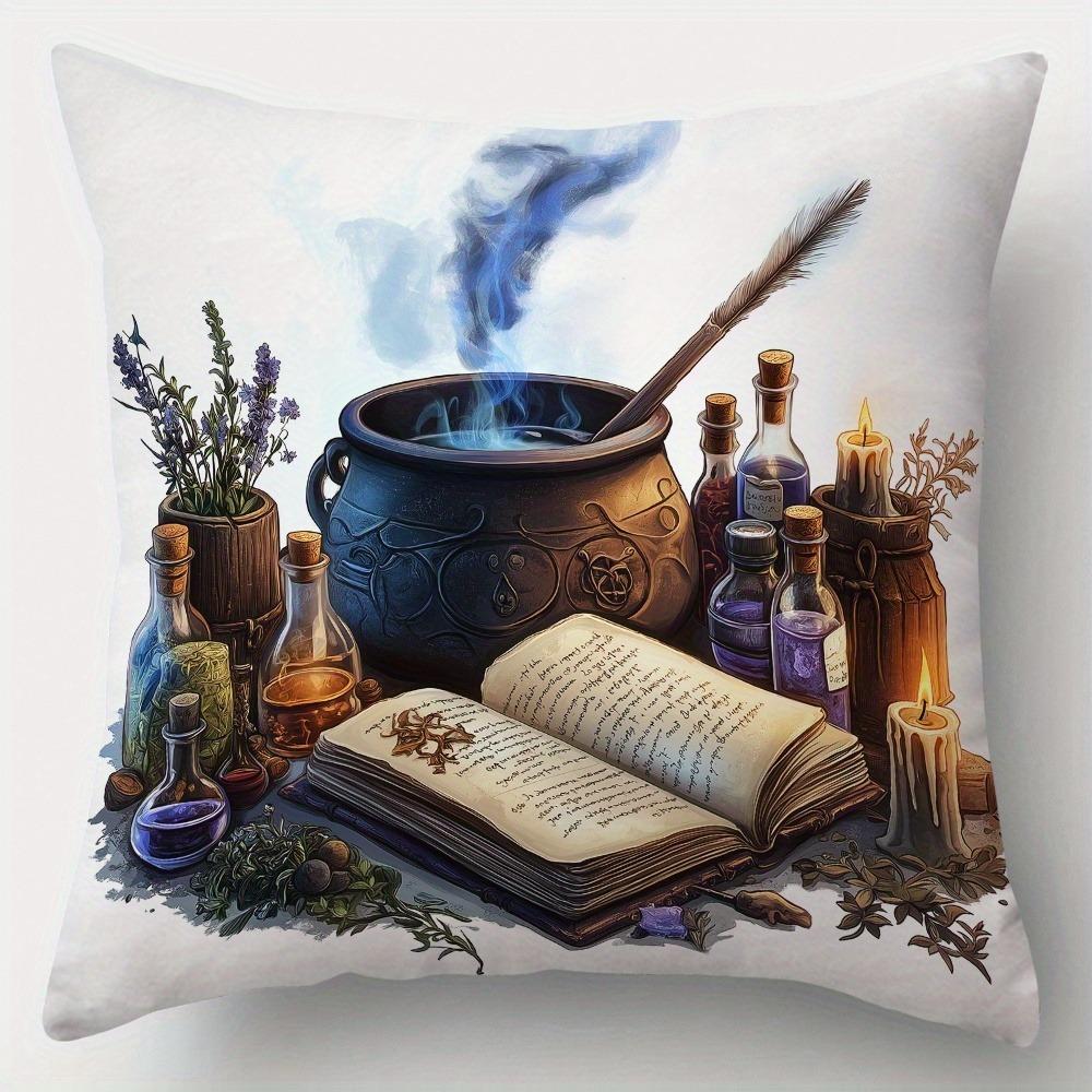 

Магические принты для домашнего декора: Сова, Ведьминская шляпа и Узор дома с привидениями Наволочка подходит для дивана, спальни, автомобиля 45x45cm