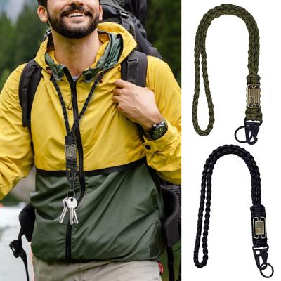 Heavy Duty Braided Lanyard American Flag Tag Keychain Braided Rope Pendant Adjustable Keychain Lanyard