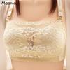 Women Floral Lace Tube Top Wireless Bra Adjustable Wide Straps U Back 3 Hook Breathable Comfort Underwear
