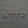 Damen Herren Rechteckig Randlos High-End Metall Transparente Verfärbung Brille, Geeignet für Tägliches Tragen, Mode Street Photography
