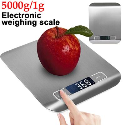 Báscula Digital de Cocina 5Kg Acero Inoxidable Precisa Pequeña Báscula de Plataforma Balanza para Alimentos Café Báscula Digital para Café Alimentos Cocina