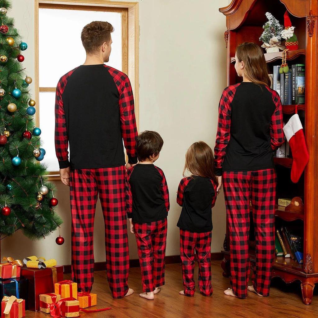 Plaid Little Deer Parent-Child Christmas Pajama Set