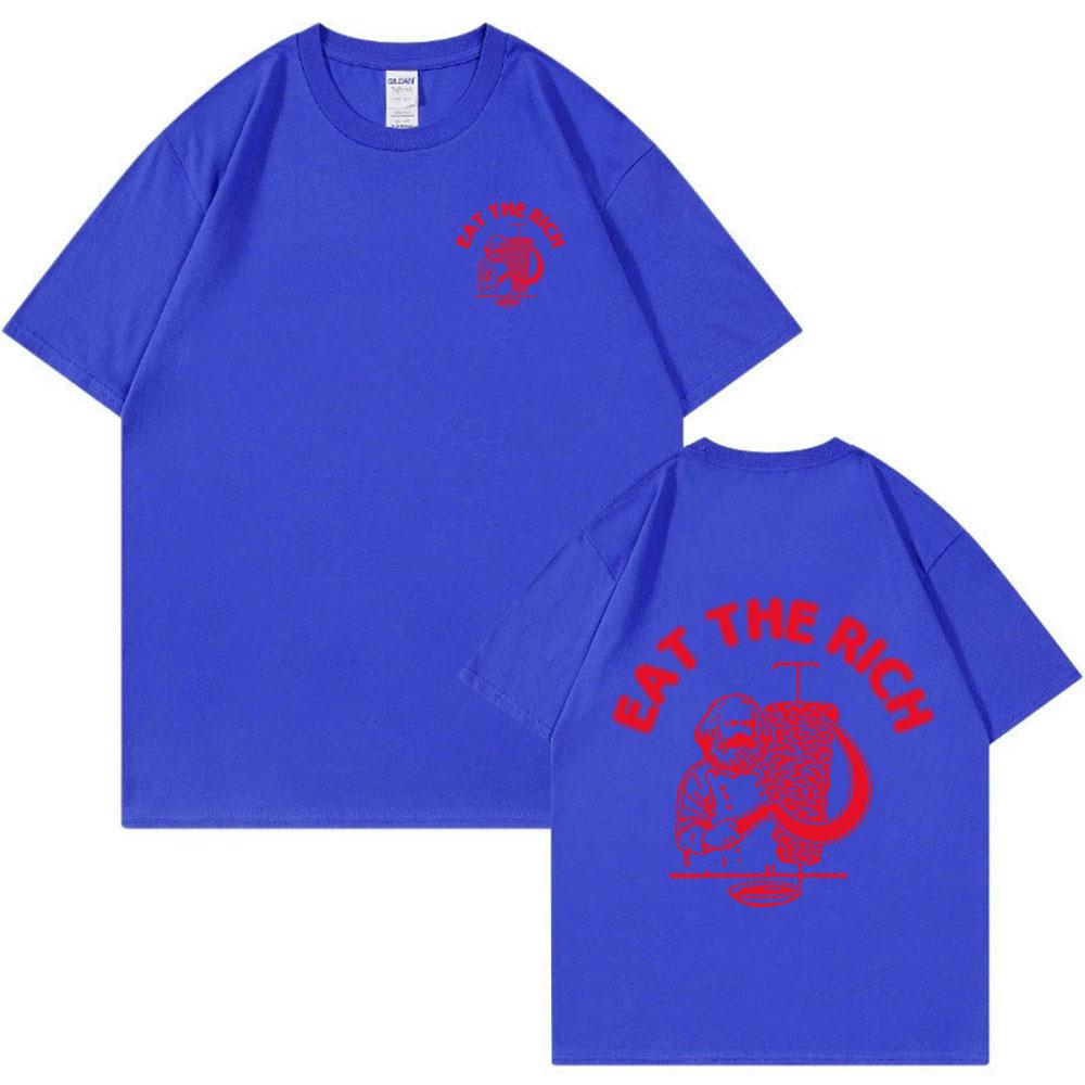 Funny Eat The Rich Doner Kebab T-Shirt Men's Cotton Casual Short Sleeve T-shirts Fashion Vintage Tee Shirt Oversized Streetwear