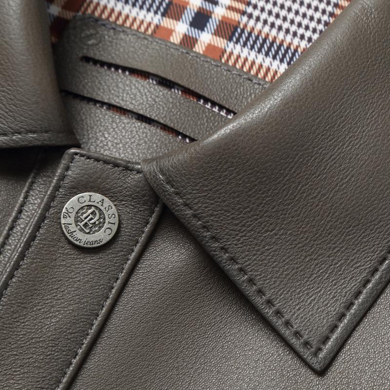 Leather Jacket Genuine Leather Lapel Genuine Leather Leather Jacket Men's Sheepskin Men's Jacket New Thin Leather Jacket High-end Spring and Autumn