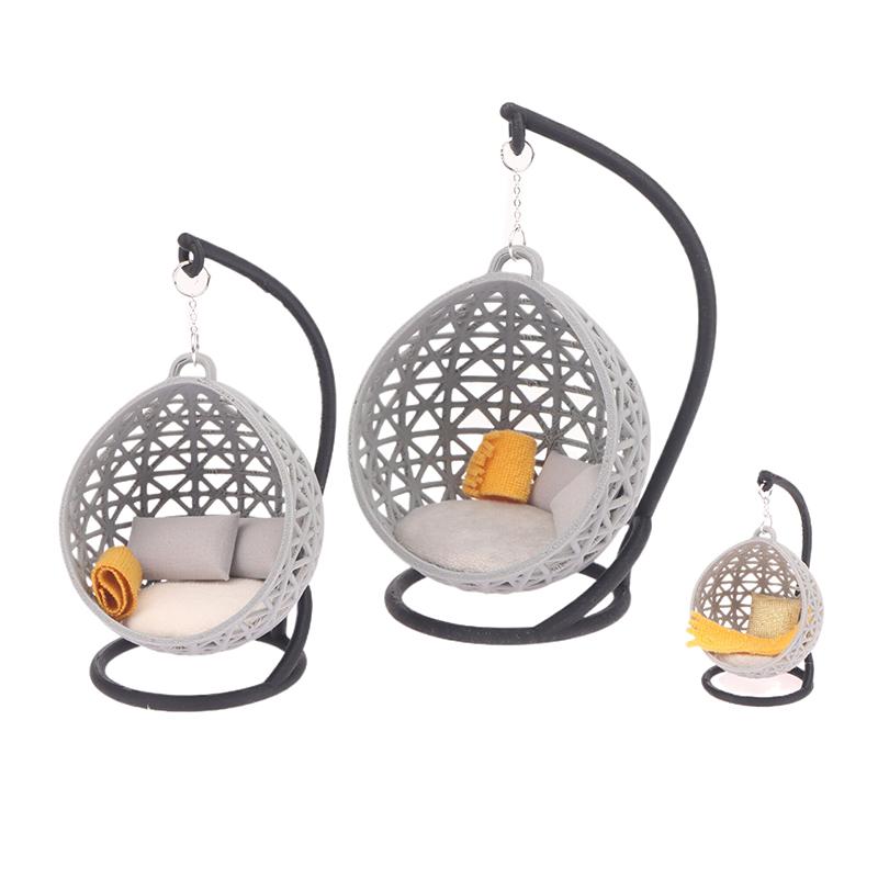 1 Sett Babymodell Håndverk Miniatyr Hengekøye Husoppsett Rekvisitt DIY Huske Stol Dukkehus Leker Dekorasjon