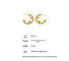 C-Shaped Gold Bead Earrings: European and American Design, Stainless Steel, Thick Gold Plating.