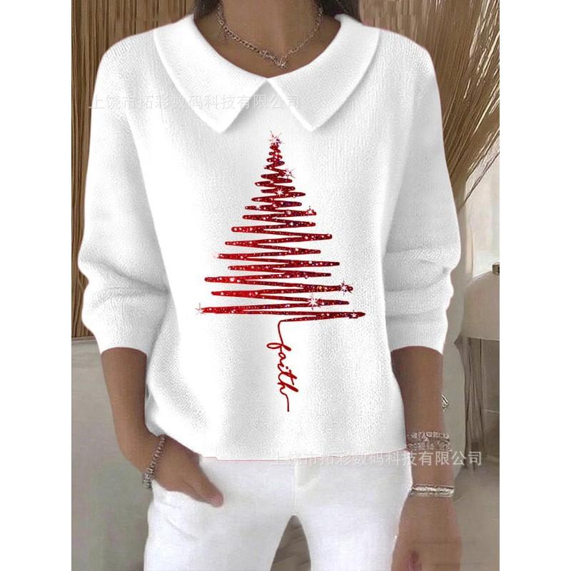 Womens Oversized Long Sleeve Crewneck Sweatshirt 2025 Fall Casual Pullover With 3D Print Acrylic Fabric