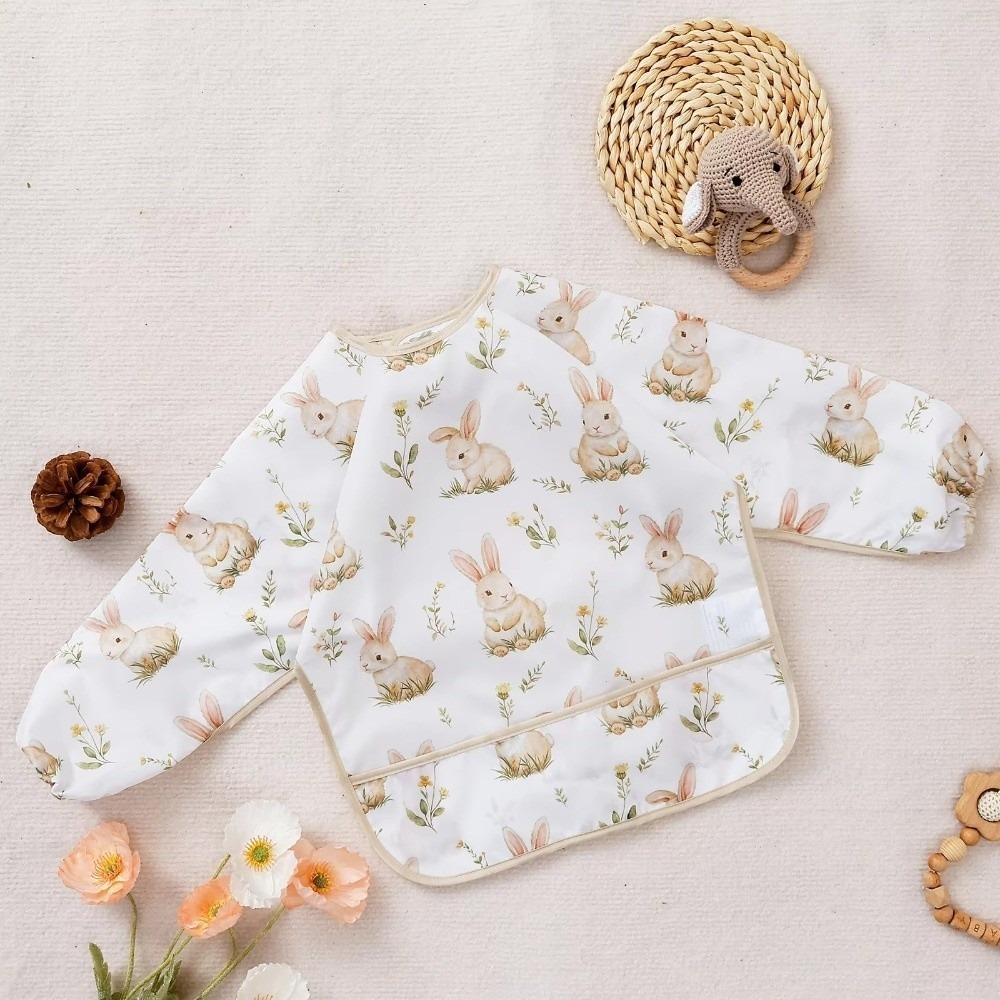 

Washable Feeding Apron Easy To Clean Full Body Cover Bibs Boy Waterproof Baby Bibs Infant Eating Rabbit