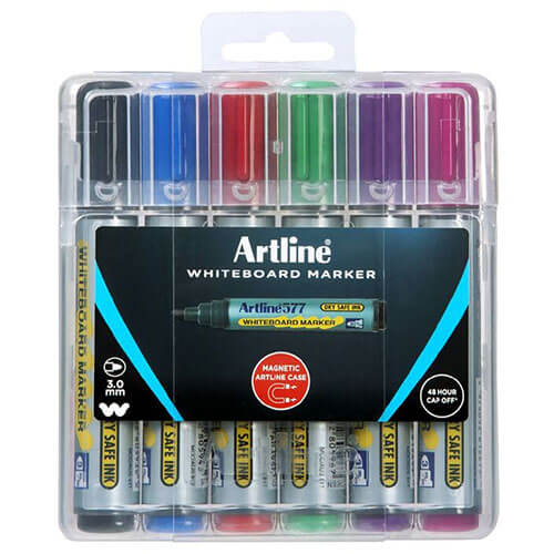 Marker do tablic suchościeralnych Artline w twardym etui 2mm Asortyment