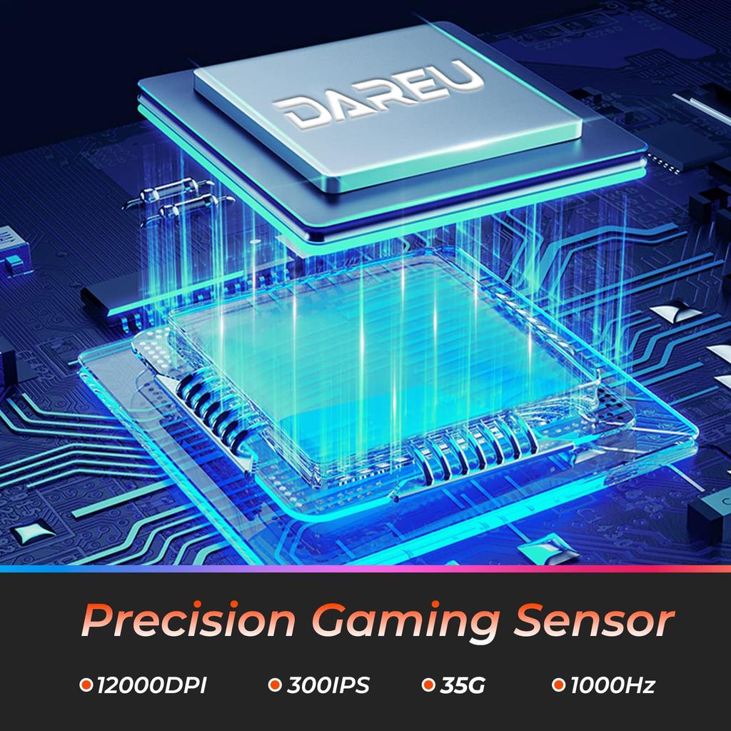 DAREU Gaming Mouse Wireless Wireless USB Connectable Ultra Light 85g Ergonomic Cute 12000DPI Charging Dock Included Programmable EM901X Year