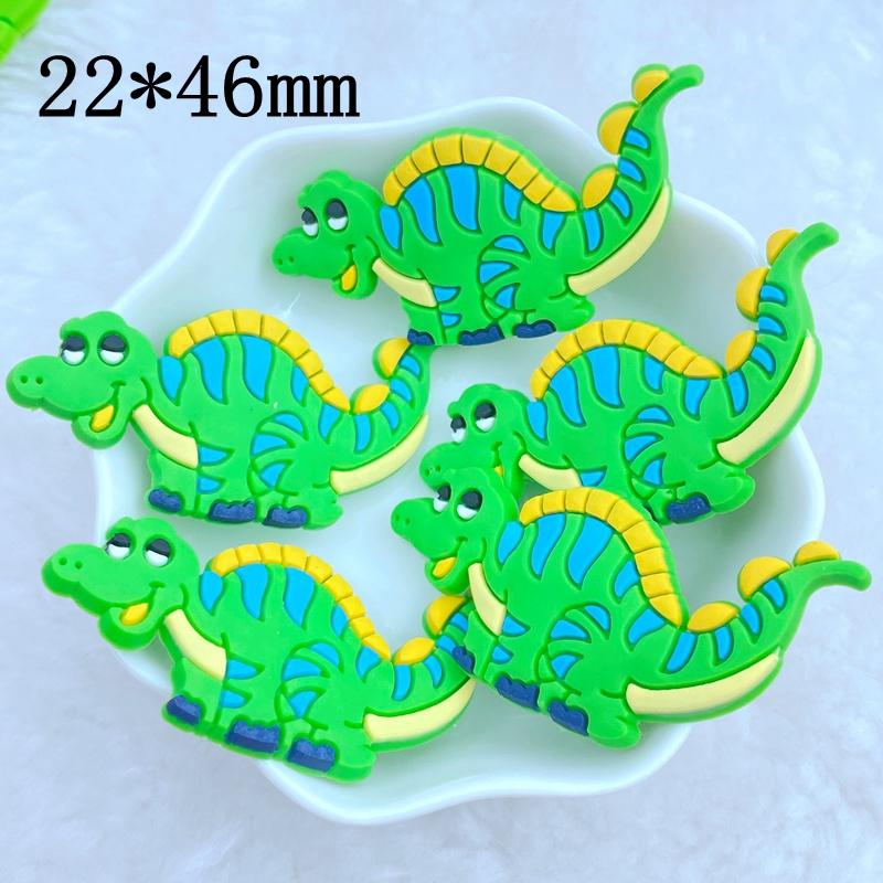 10pcs New Cute Cartoon Little Dinosaur Series PVC Flexible Glue Flat Back DIY Scrapbook Embellishment Phone Craft Decoration