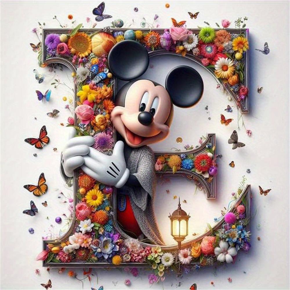 Disney Myszka Miki Malowanie Diamentami Litera Kreskówka Mozaika Diamentowa Kamienie Strass Obrazy Minnie Haft Kwiat Dekoracja Ścienna