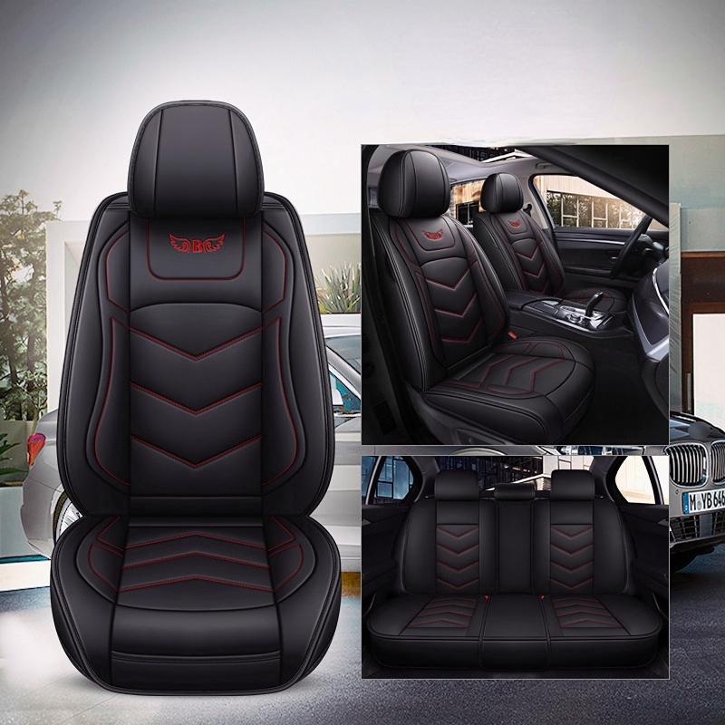 Universal 5 Seat Car Seat Cover PU Leather Full Set Seat Cushion Cover Anti Slip Protector Cover