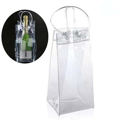 1pc/2pcs PVC Wine Bottle Freezer Bag Beer Chiller Cooler Bag Leakproof Ice Bag Transparent Champagne Red Wine Bottle Ice Tote Bag