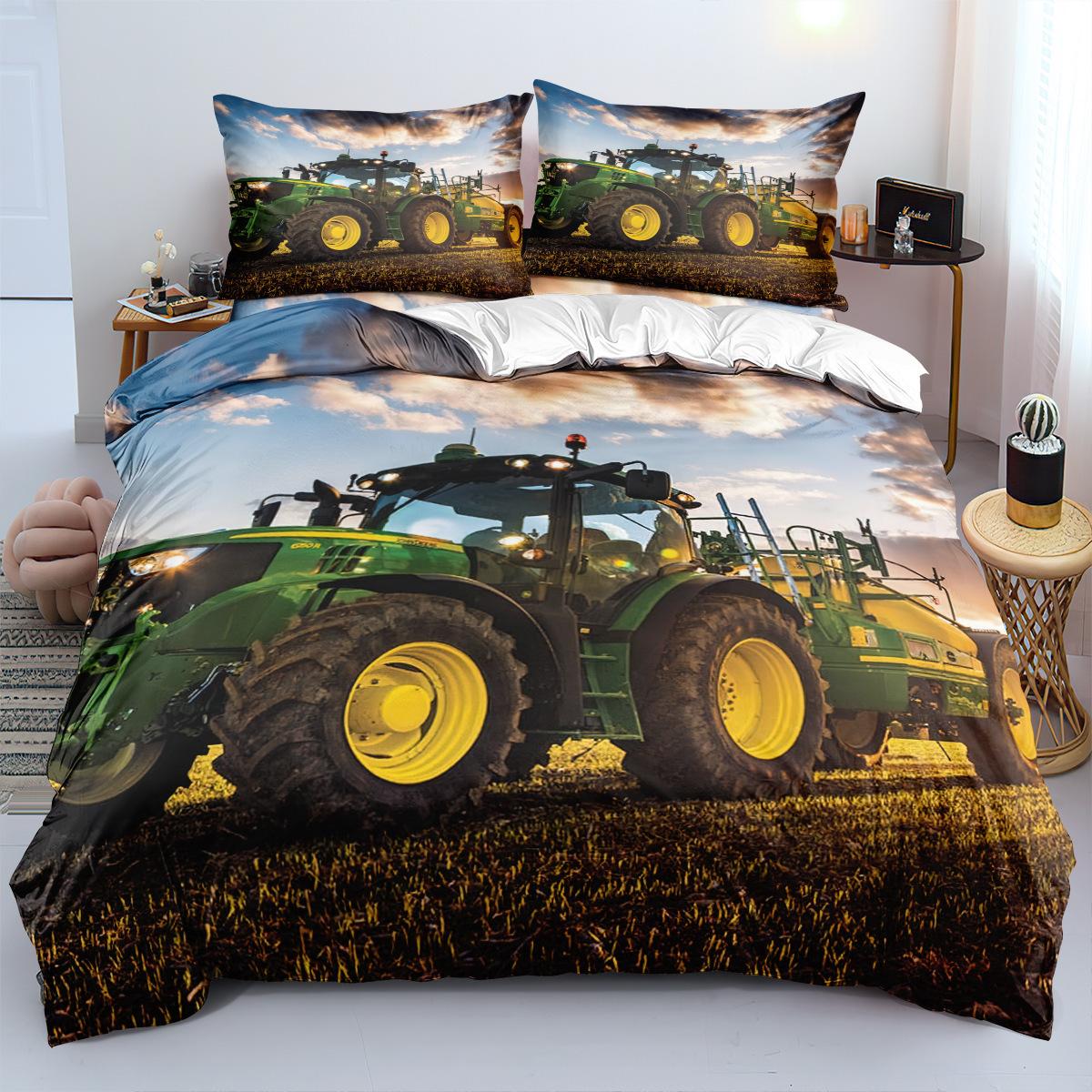 

Tractor Series Bedding Three-Piece Set Of 90-120G Abrasive Cloth, Material Package Provided 135 * 200 three-piece set