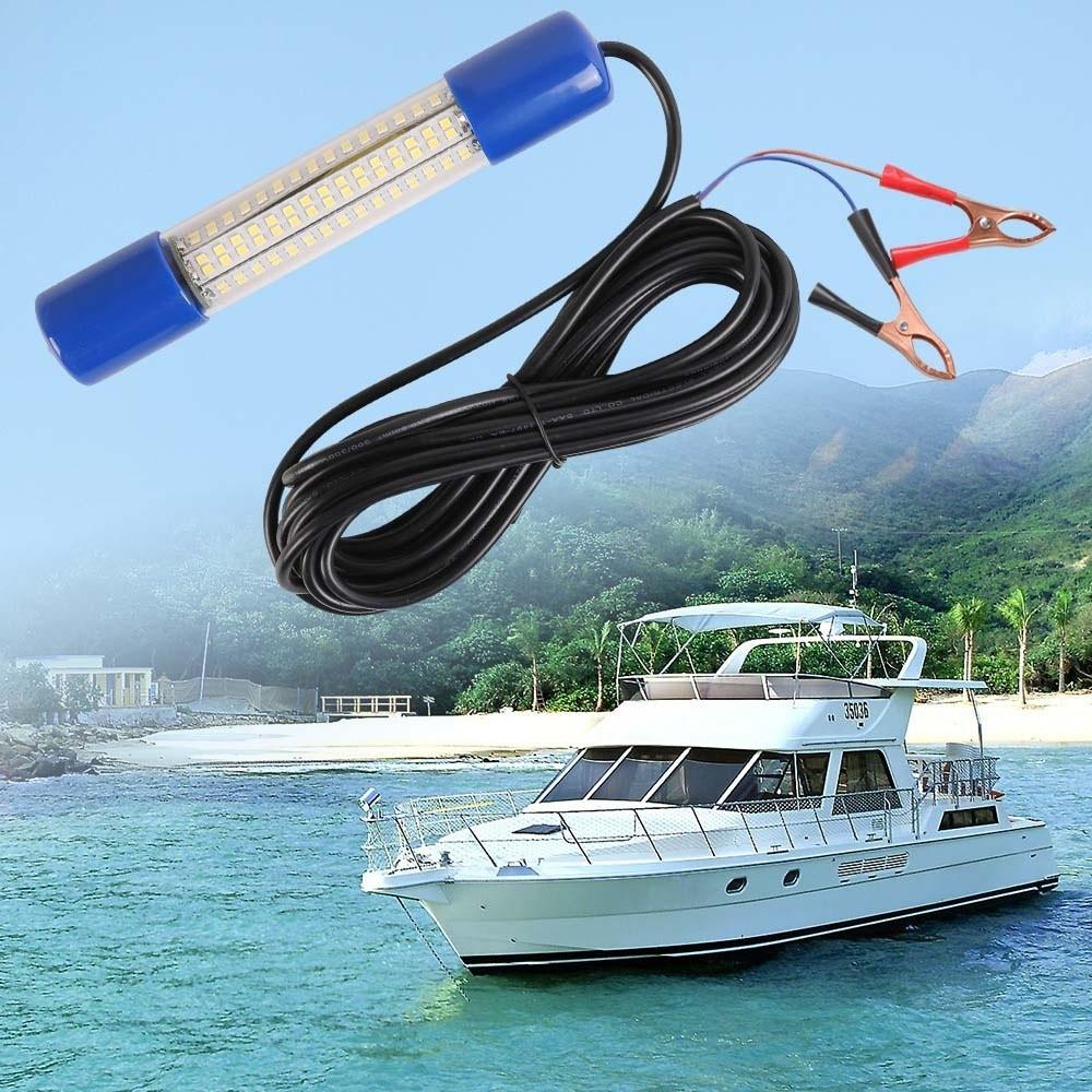 180 Beads Underwater Fishing Light 30W Portable Lures Finder Lamp Plastic AC/DC 12-24V Submersible Boat Lamp Night