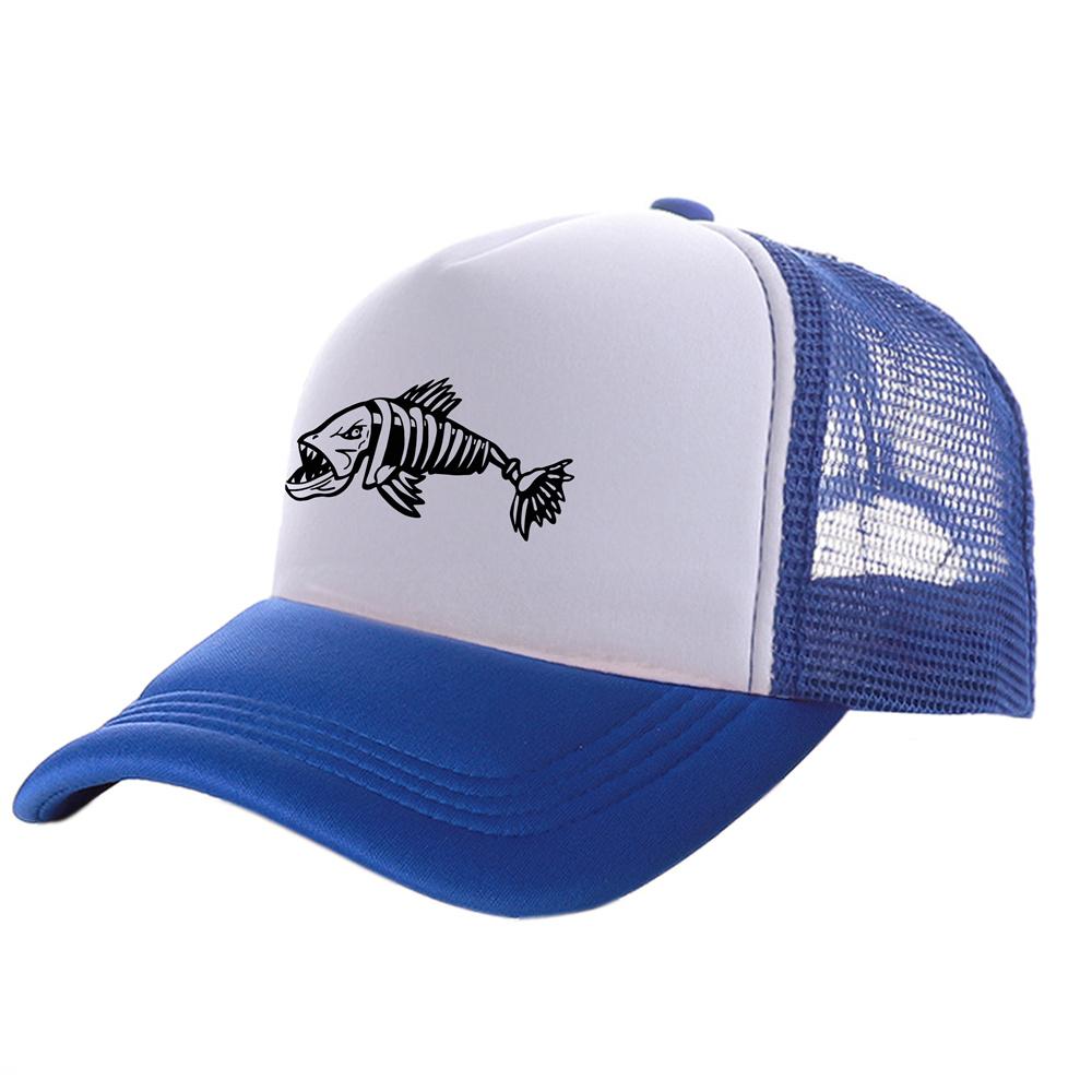 Unisex Outdoor Fishing Cap Fishing Hat Trucker Caps Hunting Has Fish Bones Snapback Hat MZ