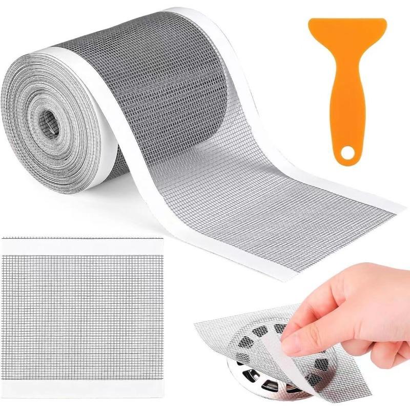

10cm*10m Disposable Floor Drain Sticker Roll - Self-Adhesive Hair Catcher & Sewer Filter Mesh, Anti-Clogging Drain Cover for Bathroom & Kitchen