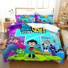 Stampa 3D Cartone Animato Titani Teen Go Set Biancheria da Letto Copripiumino Set Letto Coperta Federa King Queen Size Ragazzi Adulti