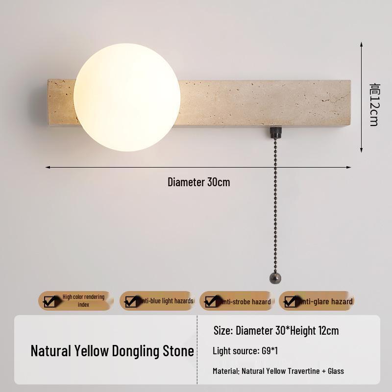 Wabi-Sabi Style Japanese Walnut Wall Lamp for Living Room, Bedroom, Hotel Entrance, or Corridor.